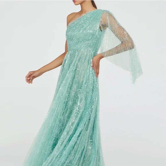 THEIA Carol One Shoulder Gown NWT 6 - Picture 3 of 9